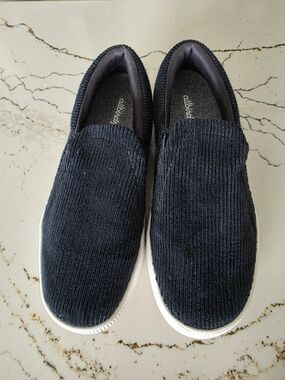 Allbirds Womens Slip-On Corduroy Sneakers in Black, Size 8.5